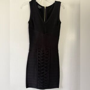 Bebe Black Bodycon Mini Dress V-Neck Sleeveless